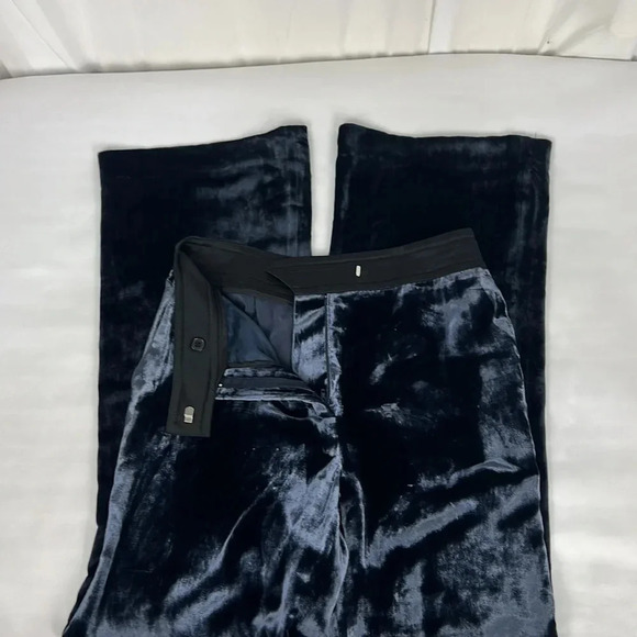 Tara Jarmon 36 Velvet Front Pocket Silk Rayon Blend Shimmery Pant - Picture 3 of 8